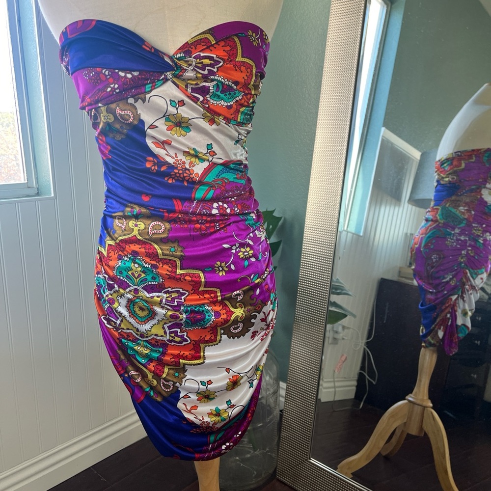 Mini multicolored tight fitting dress